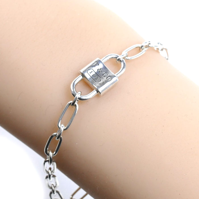 TIFFANY&Co. ティファニー シルバー925 スモール ダブルロック 1837 ブレスレット 73248779 6.3g レディース【中古】