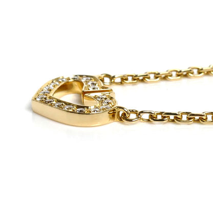 CARTIER カルティエ K18YG イエローゴールド Cハート ネックレス ダイヤモンド 5.3g 39cm レディース【中古】