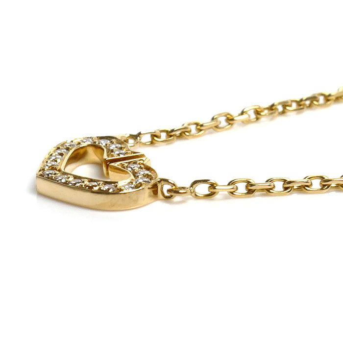 CARTIER カルティエ K18YG イエローゴールド Cハート ネックレス B7008200 ダイヤモンド 5.2g 39cm レディース【中古】