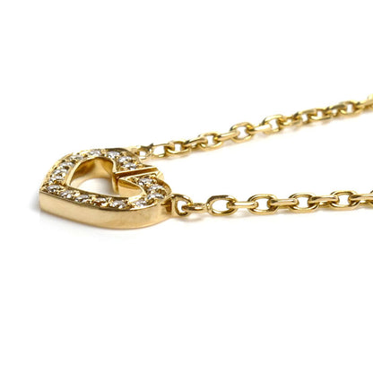 CARTIER カルティエ K18YG イエローゴールド Cハート ネックレス B7008200 ダイヤモンド 5.2g 39cm レディース【中古】