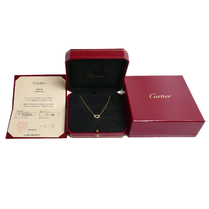 CARTIER カルティエ K18YG イエローゴールド Cハート ネックレス B7008200 ダイヤモンド 5.2g 39cm レディース【中古】