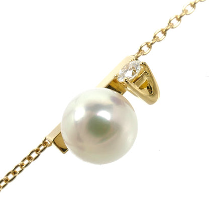 TASAKI タサキ K18YG イエローゴールド プチ バランス パール ネックレス P-16744-18KYG ダイヤモンド0.07ct パール約7.0mm 4.0g 40～45cm レディース【中古】【美品】