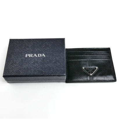 PRADA プラダ ソフトルックス トライアングルロゴ カードケース ブラック 2MC025_2CX7_F0002 メンズ【中古】【美品】