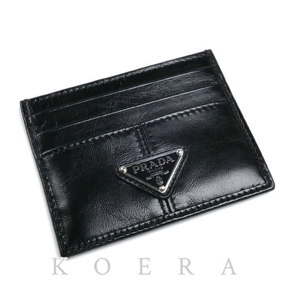 PRADA プラダ ソフトルックス トライアングルロゴ カードケース ブラック 2MC025_2CX7_F0002 メンズ【中古】【美品】