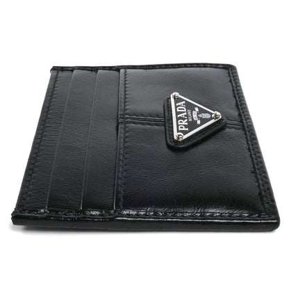 PRADA プラダ ソフトルックス トライアングルロゴ カードケース ブラック 2MC025_2CX7_F0002 メンズ【中古】【美品】