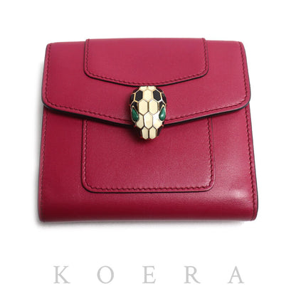 BVLGARI ブルガリ セルペンティ フォーエバー コンパクトウォレット 三つ折り財布 ピンク×パープル 287163 レディース【中古】