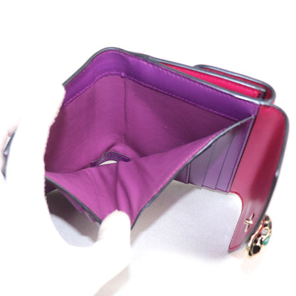 BVLGARI ブルガリ セルペンティ フォーエバー コンパクトウォレット 三つ折り財布 ピンク×パープル 287163 レディース【中古】