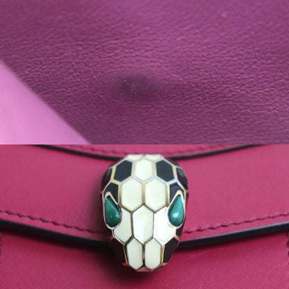 BVLGARI ブルガリ セルペンティ フォーエバー コンパクトウォレット 三つ折り財布 ピンク×パープル 287163 レディース【中古】