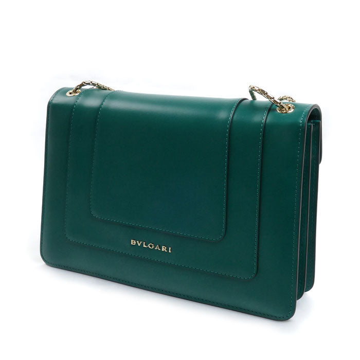 BVLGARI ブルガリ セルペンティ フォーエバー チェーンショルダー ショルダーバッグ グリーン 35362 レディース【中古】【極美品】