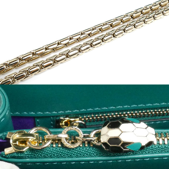 BVLGARI ブルガリ セルペンティ フォーエバー チェーンショルダー ショルダーバッグ グリーン 35362 レディース【中古】【極美品】