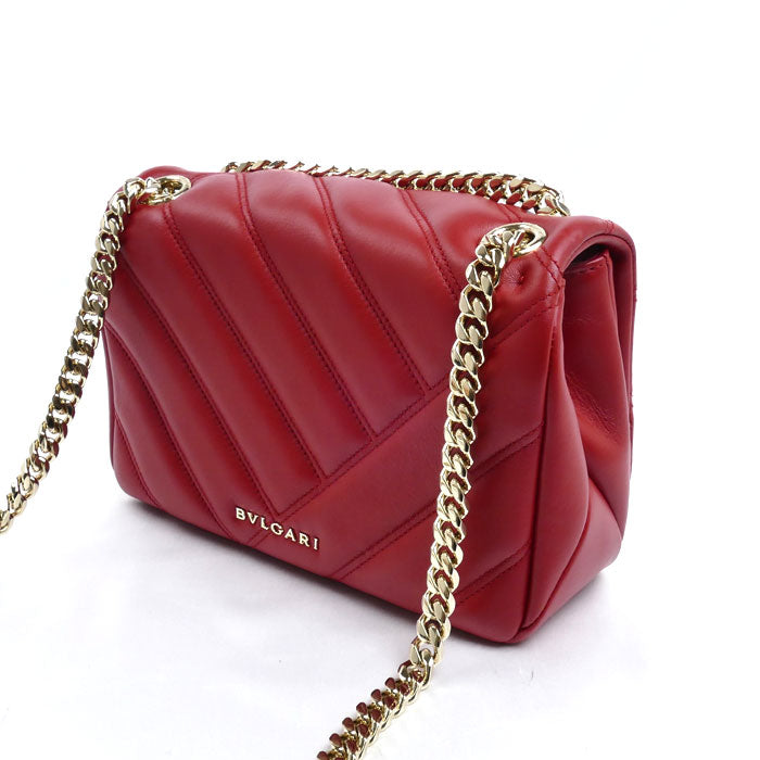 BVLGARI ブルガリ セルペンティ カボション チェーンショルダー ショルダーバッグ レッド カーマインジャスパー 288718 レディース【中古】【美品】