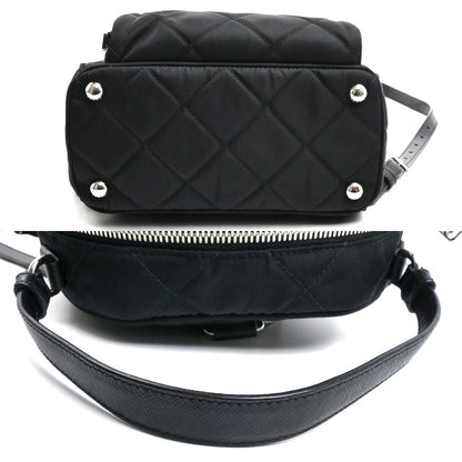 PRADA プラダ テスート インプントゥ リュック・デイパック ブラック 1BZ066 2AS3 F0002 レディース【中古】【美品】