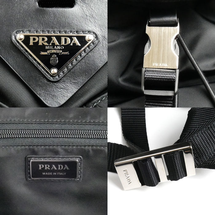 PRADA プラダ テスート Re-Nylon リュック・デイパック ブラック 2VZ108 メンズ【中古】【美品】