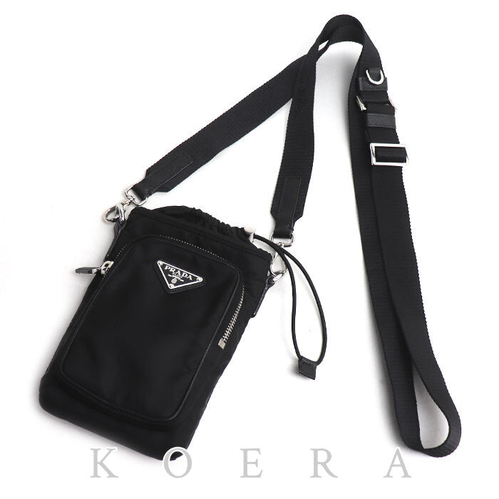 PRADA プラダ テスート Re-Nylon スマートフォンケース ショルダーバッグ ブラック 2ZH155_2DMI_F0002 IC ユニセックス【中古】