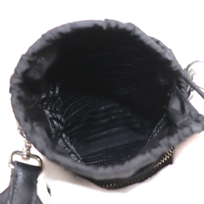 PRADA プラダ テスート Re-Nylon スマートフォンケース ショルダーバッグ ブラック 2ZH155_2DMI_F0002 IC ユニセックス【中古】