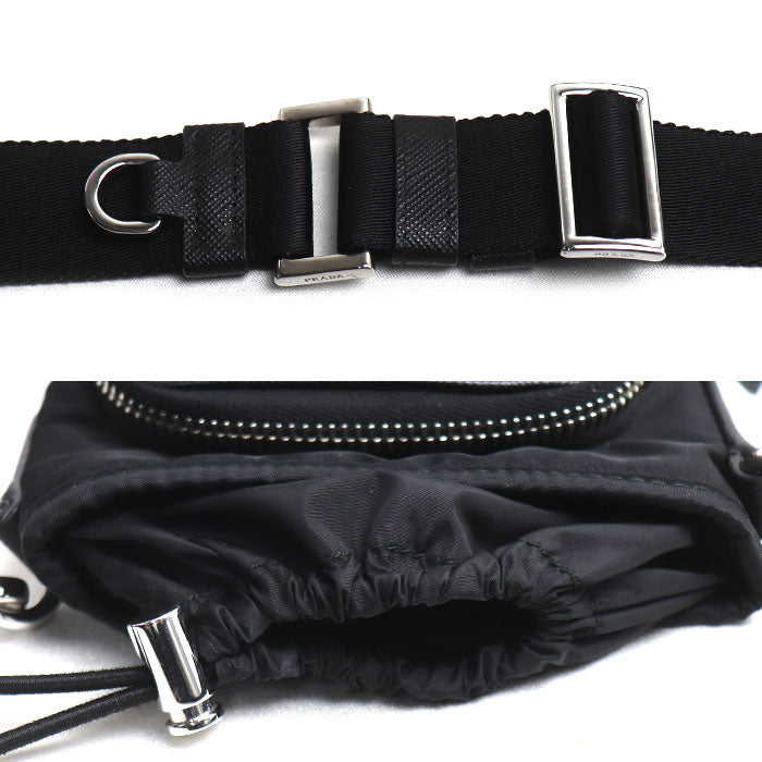 PRADA プラダ テスート Re-Nylon スマートフォンケース ショルダーバッグ ブラック 2ZH155_2DMI_F0002 IC ユニセックス【中古】