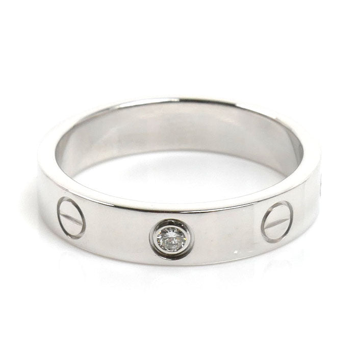 CARTIER カルティエ K18WG ホワイトゴールド ミニラブ 1Pダイヤ リング・指輪 B4050551 ダイヤモンド 11号 51 4.6g レディース【中古】