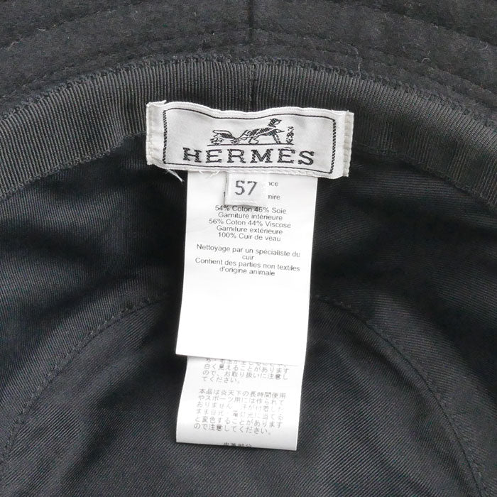 HERMES エルメス バケットハット ハーパー エヴリン ハット ブラック H252030N 0256 
57 レディース【中古】【美品】