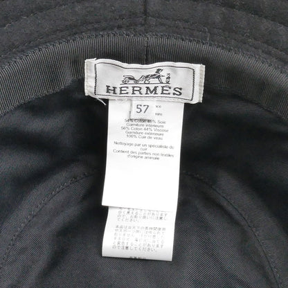 HERMES エルメス バケットハット ハーパー エヴリン ハット ブラック H252030N 0256 
57 レディース【中古】【美品】