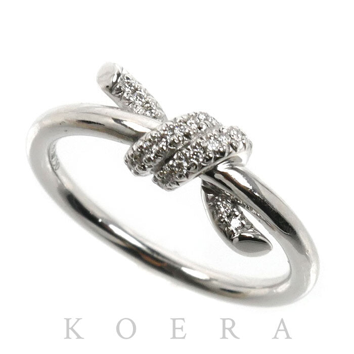 TIFFANY&Co. ティファニー K18WG ホワイトゴールド ノット リング・指輪 70302772 ダイヤモンド 10号 3.7g レディース【中古】【美品】