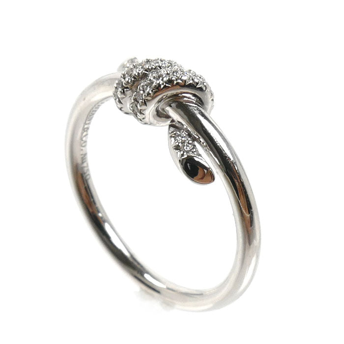 TIFFANY&Co. ティファニー K18WG ホワイトゴールド ノット リング・指輪 70302772 ダイヤモンド 10号 3.7g レディース【中古】【美品】