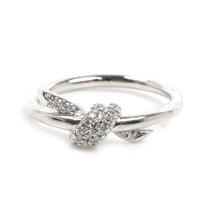 TIFFANY&Co. ティファニー K18WG ホワイトゴールド ノット リング・指輪 70302772 ダイヤモンド 10号 3.7g レディース【中古】【美品】