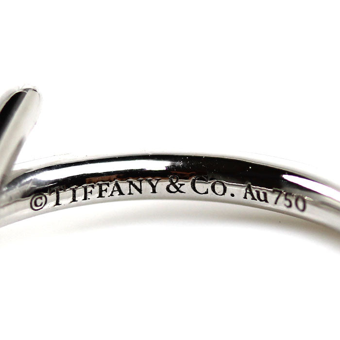 TIFFANY&Co. ティファニー K18WG ホワイトゴールド ノット リング・指輪 70302772 ダイヤモンド 10号 3.7g レディース【中古】【美品】