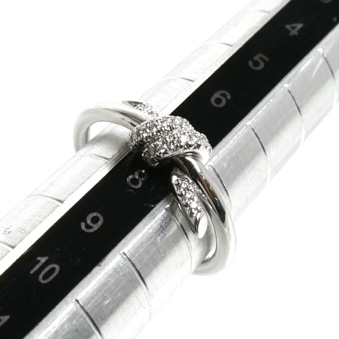 TIFFANY&Co. ティファニー K18WG ホワイトゴールド ノット リング・指輪 70302772 ダイヤモンド 10号 3.7g レディース【中古】【美品】