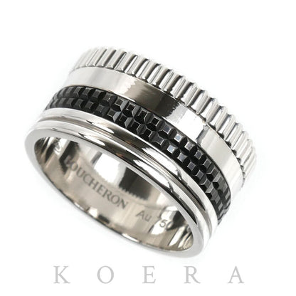 Boucheron ブシュロン K18WG ホワイトゴールド キャトル ブラック ラージ リング・指輪 JRG01789 20号 60 15.0g メンズ【中古】【美品】