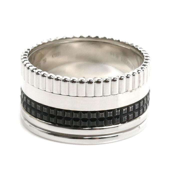 Boucheron ブシュロン K18WG ホワイトゴールド キャトル ブラック ラージ リング・指輪 JRG01789 20号 60 15.0g メンズ【中古】【美品】