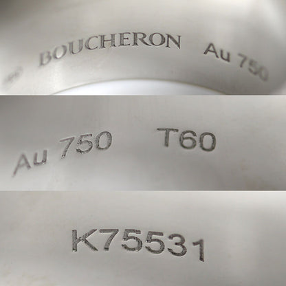 Boucheron ブシュロン K18WG ホワイトゴールド キャトル ブラック ラージ リング・指輪 JRG01789 20号 60 15.0g メンズ【中古】【美品】