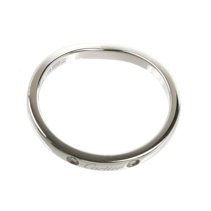 CARTIER カルティエ Pt950プラチナ バレリーナ カーブ ウェディング 3Pダイヤ リング・指輪 B4092951 ダイヤモンド 11号 51 3.3g レディース【中古】【美品】