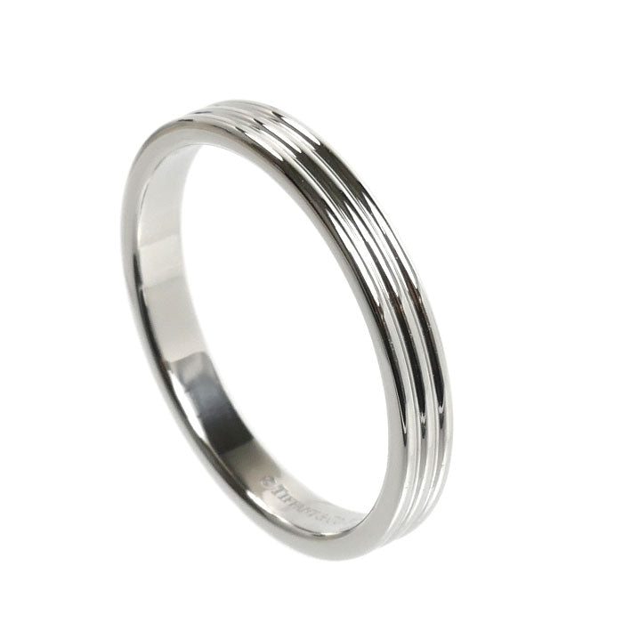 TIFFANY&Co. ティファニー Pt950プラチナ 3ロウ バンド リング・指輪 17.5号 4.9g レディース【中古】【美品】