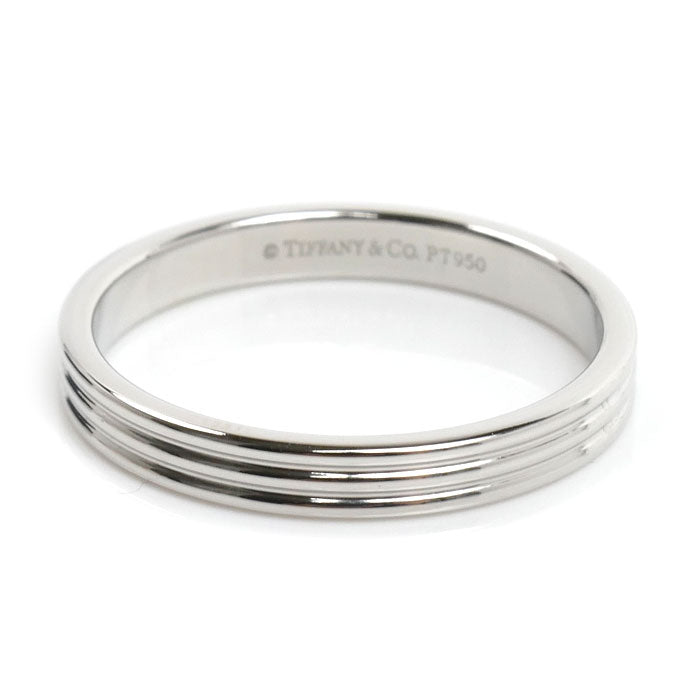 TIFFANY&Co. ティファニー Pt950プラチナ 3ロウ バンド リング・指輪 17.5号 4.9g レディース【中古】【美品】