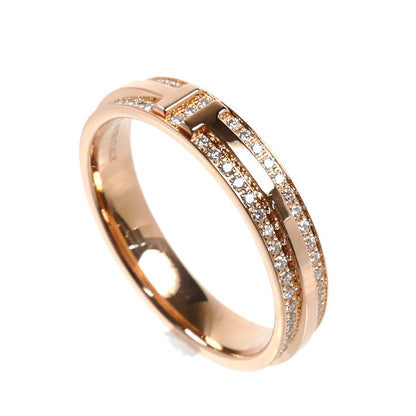 TIFFANY&Co. ティファニー K18PG ピンクゴールド T TWOナロー リング・指輪 ダイヤモンド 21号 6.2g レディース【中古】