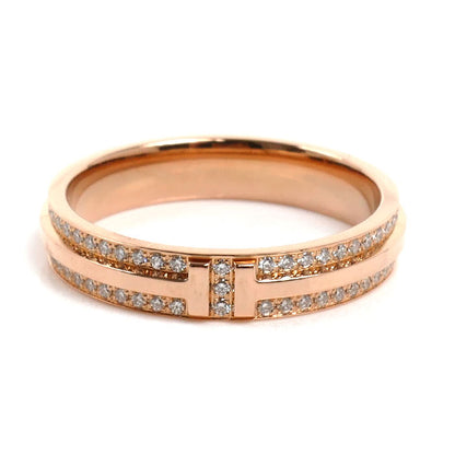 TIFFANY&Co. ティファニー K18PG ピンクゴールド T TWOナロー リング・指輪 ダイヤモンド 21号 6.2g レディース【中古】