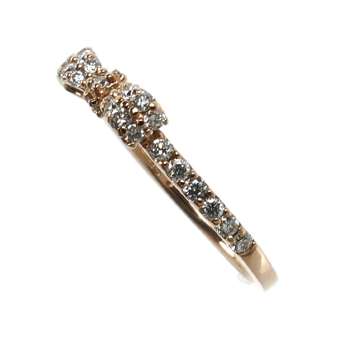 Ponte Vecchio ポンテヴェキオ K18PG ピンクゴールド リボン リング・指輪 ダイヤモンド0.35ct 5号 2.0g レディース【中古】
