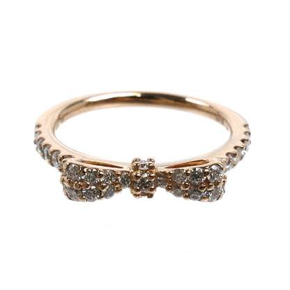 Ponte Vecchio ポンテヴェキオ K18PG ピンクゴールド リボン リング・指輪 ダイヤモンド0.35ct 5号 2.0g レディース【中古】