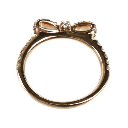 Ponte Vecchio ポンテヴェキオ K18PG ピンクゴールド リボン リング・指輪 ダイヤモンド0.35ct 5号 2.0g レディース【中古】