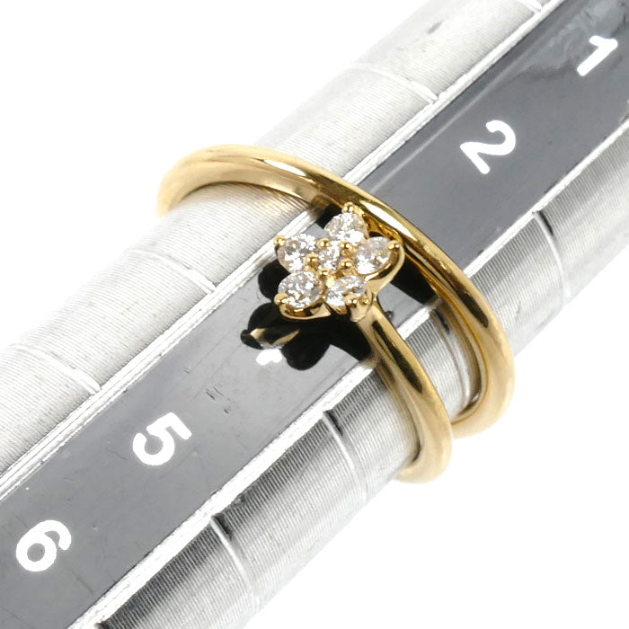 Ponte Vecchio ポンテヴェキオ K18YG イエローゴールド リング・指輪 ダイヤモンド0.09ct 3号 1.9g レディース【中古】
