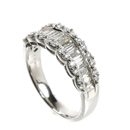 K18WG ホワイトゴールド リング・指輪 ダイヤモンド0.92ct 14号 6.0g レディース【中古】【美品】