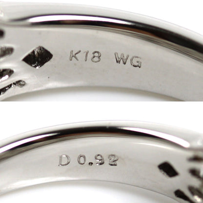 K18WG ホワイトゴールド リング・指輪 ダイヤモンド0.92ct 14号 6.0g レディース【中古】【美品】