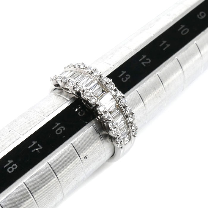 K18WG ホワイトゴールド リング・指輪 ダイヤモンド0.92ct 14号 6.0g レディース【中古】【美品】