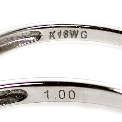K18WG ホワイトゴールド ハーフエタニティ リング・指輪 ダイヤモンド1.00ct 15号 2.0g レディース【中古】【美品】