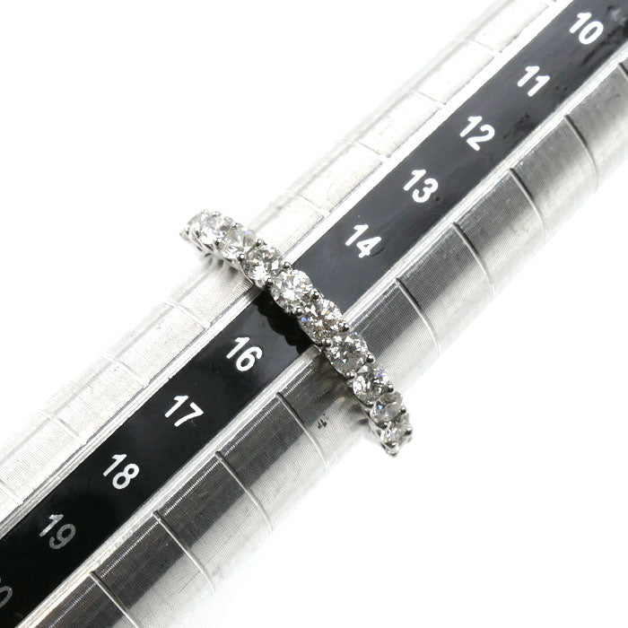 K18WG ホワイトゴールド ハーフエタニティ リング・指輪 ダイヤモンド1.00ct 15号 2.0g レディース【中古】【美品】