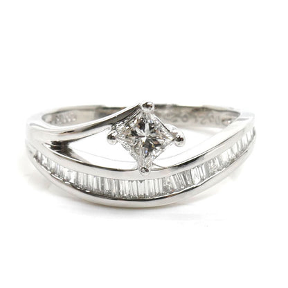 Pt950プラチナ リング・指輪 ダイヤモンド0.21ct/0.23ct 9号 3.7g レディース【中古】