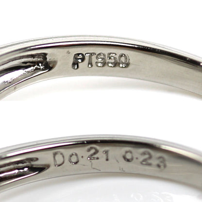 Pt950プラチナ リング・指輪 ダイヤモンド0.21ct/0.23ct 9号 3.7g レディース【中古】