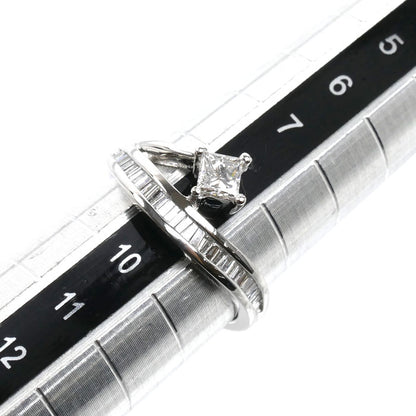 Pt950プラチナ リング・指輪 ダイヤモンド0.21ct/0.23ct 9号 3.7g レディース【中古】