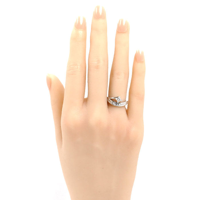 Pt950プラチナ リング・指輪 ダイヤモンド0.21ct/0.23ct 9号 3.7g レディース【中古】