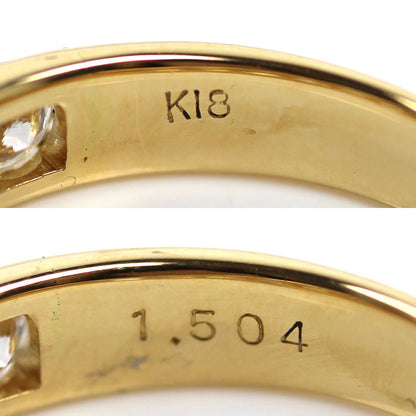 K18YG イエローゴールド リング・指輪 ダイヤモンド1.504ct 14号 4.2g レディース【中古】